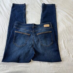 Mac Jeans Womens Blue Denim Straight Skinny Leg Jeans Size 10 Tall